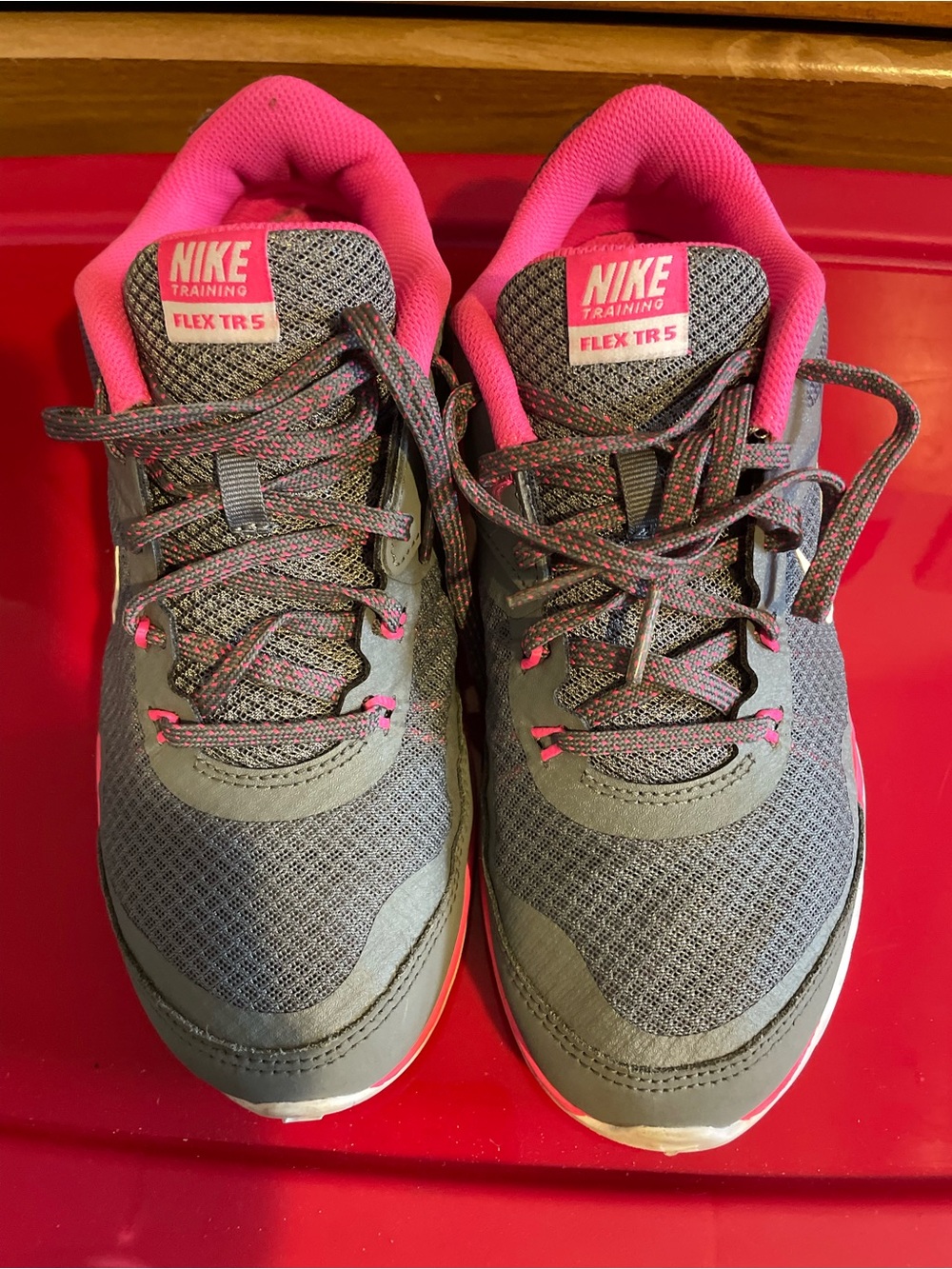 Nike Gray & Pink Women's Training Sneakers